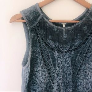 Free People Midnight Blue Lace Tank Top